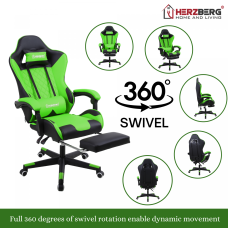 Herzberg Gaming and Office Chair with Retractable Footrest Red Herzberg Gaming and Office Chair with Retractable Footrest Red