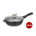 Royalty Line RL-BDF24-M: 24cm Marble Coated Cooking Pan w/ Glass Lid