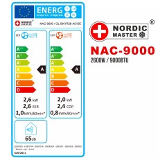 Nordic Master NAC-9000: 4-in-1 9000 BTU Cooling Power Air Conditioner with WIFI Nordic Master NAC-9000: 4-in-1 9000 BTU Cooling Power Air Conditioner with WIFI