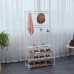 Herzberg Segmented Hallstand Clothes Hanger with 4 Shelves Shoe Rack - 80x155cm