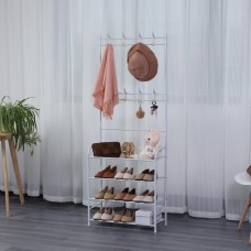 Herzberg 4-Tier Entryway Coat Rack and Hallway Storage Rack Organizer - 60x153cm Herzberg 4-Tier Entryway Coat Rack and Hallway Storage Rack Organizer - 60x153cm