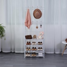 Herzberg 4-Tier Entryway Coat Rack and Hallway Storage Rack Organizer - 60x153cm Herzberg 4-Tier Entryway Coat Rack and Hallway Storage Rack Organizer - 60x153cm