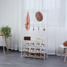 Herzberg 4-Tier Entryway Coat Rack and Hallway Storage Rack Organizer - 80x153cm Herzberg 4-Tier Entryway Coat Rack and Hallway Storage Rack Organizer - 80x153cm