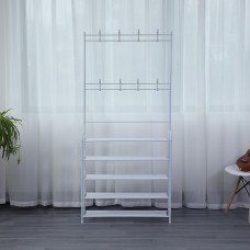 Herzberg 4-Tier Entryway Coat Rack and Hallway Storage Rack Organizer - 60x170cm Herzberg 4-Tier Entryway Coat Rack and Hallway Storage Rack Organizer - 60x170cm