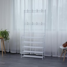 Herzberg 4-Tier Entryway Coat Rack and Hallway Storage Rack Organizer - 60x170cm Herzberg 4-Tier Entryway Coat Rack and Hallway Storage Rack Organizer - 60x170cm