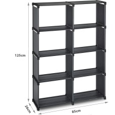 Herzberg HG-03343: 8-Layer Multi-purpose Bookshelf and Storage Rack (85x125cm) - Black Herzberg HG-03343: 8-Layer Multi-purpose Bookshelf and Storage Rack (85x125cm) - Black