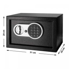 Herzberg HG-03855: Double Bolt Electronic Digital Steel Safe Box - 20x31x20cm