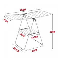Herzberg HG-04494: 2-Tier Folding Steel Clothes Drying Rack Herzberg HG-04494: 2-Tier Folding Steel Clothes Drying Rack