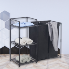 Herzberg HG-04531: 2 Detachable Bag Laundry Sorter with 3-Tier Storage Shelf Herzberg HG-04531: 2 Detachable Bag Laundry Sorter with 3-Tier Storage Shelf