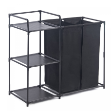 Herzberg HG-04531: 2 Detachable Bag Laundry Sorter with 3-Tier Storage Shelf Herzberg HG-04531: 2 Detachable Bag Laundry Sorter with 3-Tier Storage Shelf