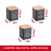 Herzberg HG-04401: 4 Pieces Bread Box Set with Cannisters - Matte Black