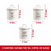 Herzberg HG-04418: 4 Pieces Vintage Bread Box and Canister Set - Matte Cream