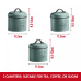 Herzberg HG-04425: 4 Pieces Vintage Bread Box and Canister Set - Sage Green