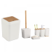 Herzberg HG-04463: 6 Pieces Bamboo Bathroom Set - Matte Cream