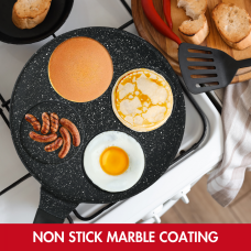 Hezberg HG-CP264HO: 26cm Marble Coated Pancake & Crepe Pan - 4 Slot Hezberg HG-CP264HO: 26cm Marble Coated Pancake & Crepe Pan - 4 Slot
