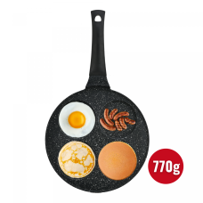 Hezberg HG-CP264HO: 26cm Marble Coated Pancake & Crepe Pan - 4 Slot Hezberg HG-CP264HO: 26cm Marble Coated Pancake & Crepe Pan - 4 Slot