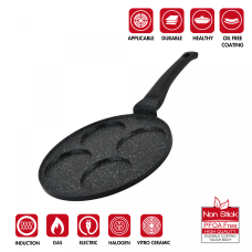 Hezberg HG-CP264HO: 26cm Marble Coated Pancake & Crepe Pan - 4 Slot Hezberg HG-CP264HO: 26cm Marble Coated Pancake & Crepe Pan - 4 Slot