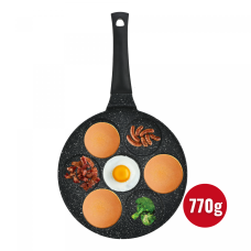 Herzberg HG-CP267HO: 26cm Marble Coated Pancake & Crepe Pan - 7 Plain Slot Herzberg HG-CP267HO: 26cm Marble Coated Pancake & Crepe Pan - 7 Plain Slot