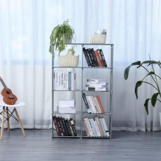 Herzberg HG-03626: 8-Layer Multi-purpose Bookshelf and Storage Rack (85x125cm) - Grey