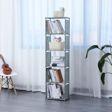 Herzberg HG-03619: 5-Layer Multi-purpose Bookshelf and Storage Rack (42x153cm) - Grey Herzberg HG-03619: 5-Layer Multi-purpose Bookshelf and Storage Rack (42x153cm) - Grey