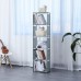 Herzberg HG-03619: 5-Layer Multi-purpose Bookshelf and Storage Rack (42x153cm) - Grey