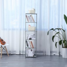 Herzberg HG-03619: 5-Layer Multi-purpose Bookshelf and Storage Rack (42x153cm) - Grey Herzberg HG-03619: 5-Layer Multi-purpose Bookshelf and Storage Rack (42x153cm) - Grey