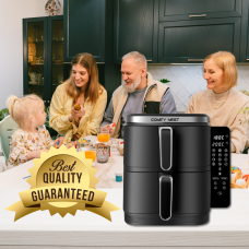Comfy Nest CN-06177: 2800W Double Basket Air Fryer with Digital Folding Side Panel - 11L Comfy Nest CN-06177: 2800W Double Basket Air Fryer with Digital Folding Side Panel - 11L