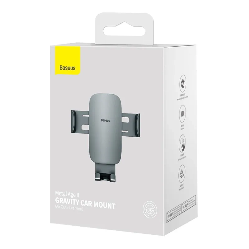 Baseus Metal Age II Gravitational Car Holder on ventilation grid (gray) Baseus Metal Age II Gravitational Car Holder on ventilation grid (gray)