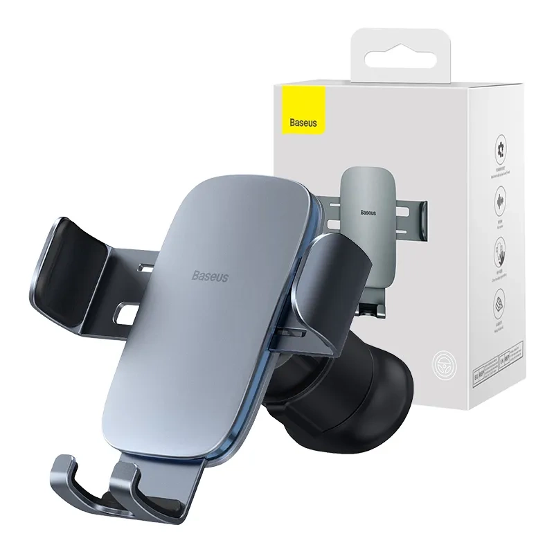 Baseus Metal Age II Gravitational Car Holder on ventilation grid (gray) Baseus Metal Age II Gravitational Car Holder on ventilation grid (gray)