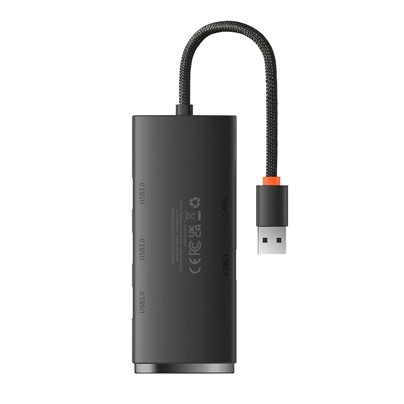 Baseus Lite Series Hub 4in1 USB to 4x USB 3.0, 25cm (Black) Baseus Lite Series Hub 4in1 USB to 4x USB 3.0, 25cm (Black)