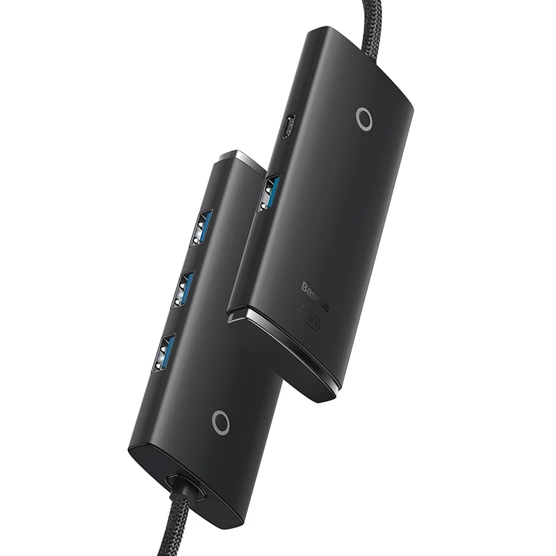 Baseus Lite Series Hub 4in1 USB to 4x USB 3.0, 25cm (Black) Baseus Lite Series Hub 4in1 USB to 4x USB 3.0, 25cm (Black)