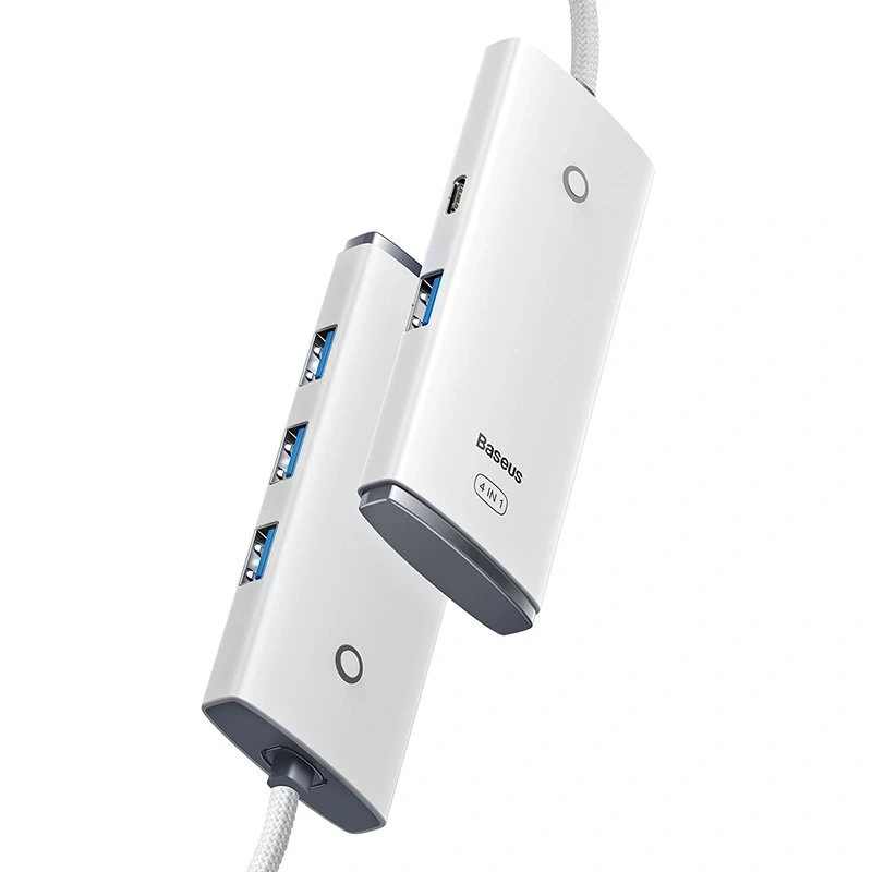 Baseus Lite Series Hub 4in1 USB to 4x USB 3.0, 25cm (White) Baseus Lite Series Hub 4in1 USB to 4x USB 3.0, 25cm (White)