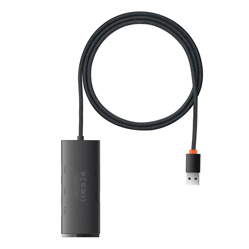 Hub 4in1 Baseus Lite Series USB to 4x USB 3.0, 1m (Black) Hub 4in1 Baseus Lite Series USB to 4x USB 3.0, 1m (Black)