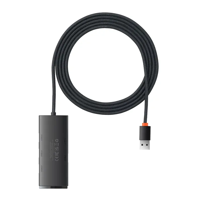 Hub 4w1 Baseus Lite Series USB do 4x USB 3.0 2m (czarny) Hub 4w1 Baseus Lite Series USB do 4x USB 3.0 2m (czarny)