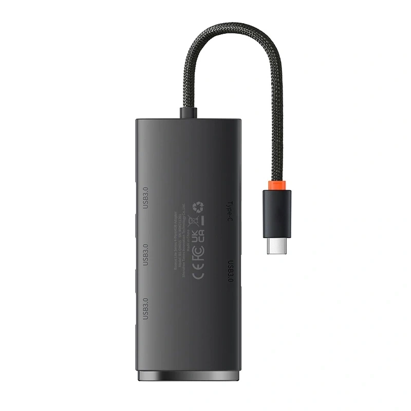 Baseus Lite Series Hub 4in1 USB-C to 4x USB 3.0 + USB-C, 25cm (Black) Baseus Lite Series Hub 4in1 USB-C to 4x USB 3.0 + USB-C, 25cm (Black)