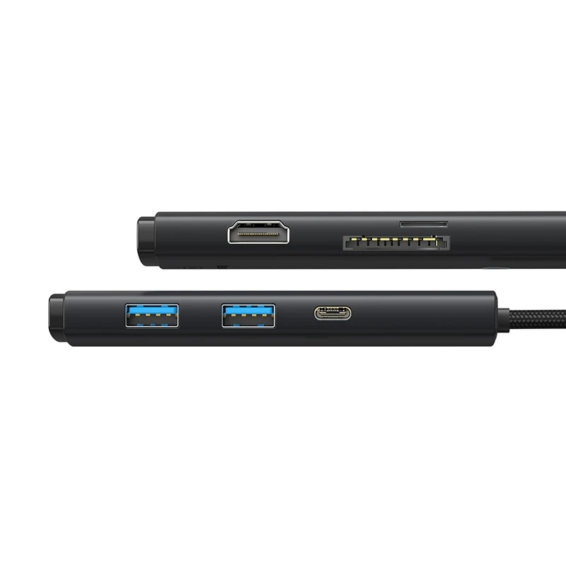 Hub 6w1 Baseus Lite Series USB-C to 2x USB 3.0 + USB-C PD + HDMI + SD/TF (black) Hub 6w1 Baseus Lite Series USB-C to 2x USB 3.0 + USB-C PD + HDMI + SD/TF (black)