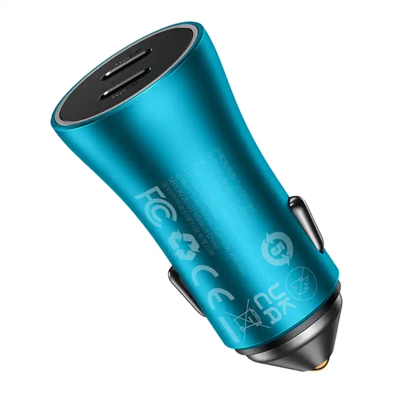 Baseus Golden Contactor Pro car charger, 2x USB-C, 40W (blue) Baseus Golden Contactor Pro car charger, 2x USB-C, 40W (blue)
