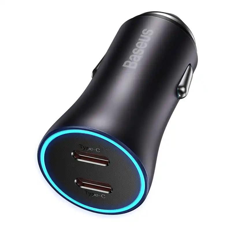 Baseus Golden Contactor Pro car charger, 2x USB-C, 40W (Dark Gray) Baseus Golden Contactor Pro car charger, 2x USB-C, 40W (Dark Gray)