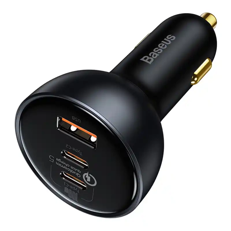 Car Charger Baseus Qualcomm, USB, 2x USB-C, 160W (Grey) Car Charger Baseus Qualcomm, USB, 2x USB-C, 160W (Grey)