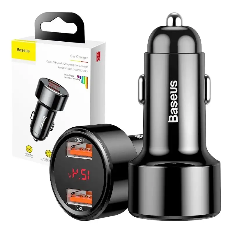Ładowarka samochodowa Baseus Magic 2x USB QC 3.0 45W (czarna) Ładowarka samochodowa Baseus Magic 2x USB QC 3.0 45W (czarna)