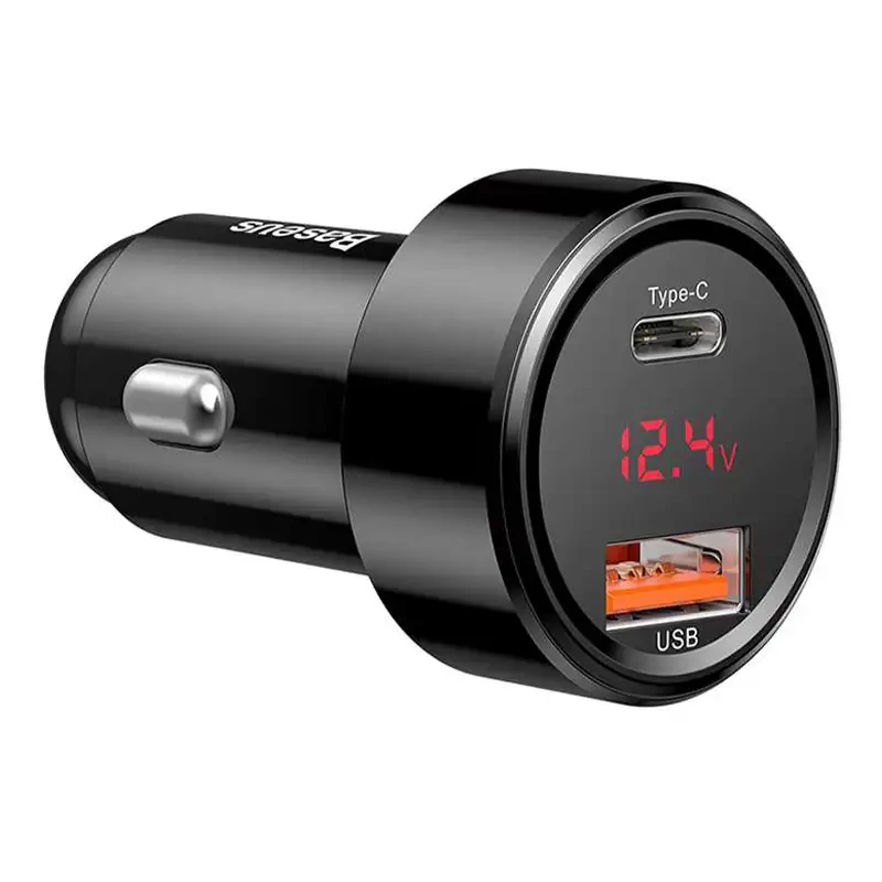 Ładowarka samochodowa Baseus Magic USB + USB-C QC 4.0 PD 45W (czarna) Ładowarka samochodowa Baseus Magic USB + USB-C QC 4.0 PD 45W (czarna)