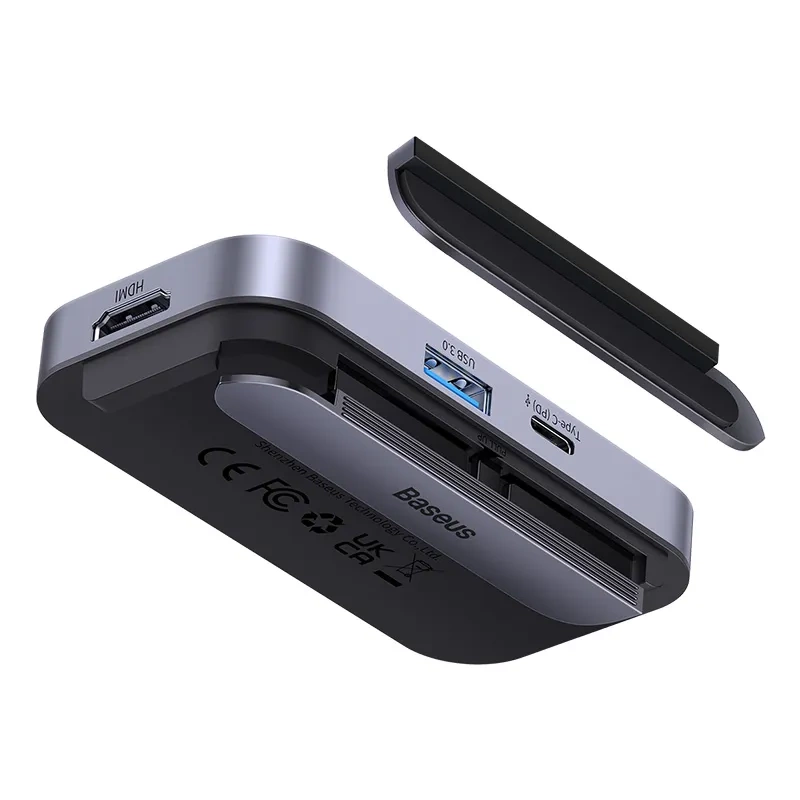 Hub 4in1 Baseus PadJoy Series USB-C to USB 3.0 + HDMI + USB-C PD + jack 3.5mm (Grey) Hub 4in1 Baseus PadJoy Series USB-C to USB 3.0 + HDMI + USB-C PD + jack 3.5mm (Grey)