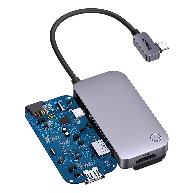 Hub 4in1 Baseus PadJoy Series USB-C to USB 3.0 + HDMI + USB-C PD + jack 3.5mm (Grey) Hub 4in1 Baseus PadJoy Series USB-C to USB 3.0 + HDMI + USB-C PD + jack 3.5mm (Grey)