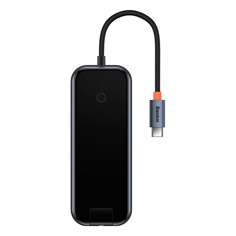 Hub 5in1 Baseus AcmeJoy series USB-C to 2xUSB 3.0 + USB 2.0 + USB-C PD + RJ45 (dark grey) Hub 5in1 Baseus AcmeJoy series USB-C to 2xUSB 3.0 + USB 2.0 + USB-C PD + RJ45 (dark grey)