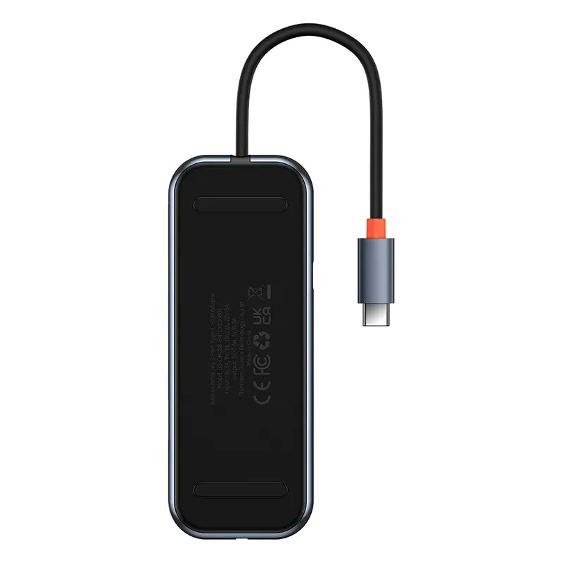 Hub 5in1 Baseus AcmeJoy series USB-C to 2xUSB 3.0 + USB 2.0 + USB-C PD + HDMI (dark grey) Hub 5in1 Baseus AcmeJoy series USB-C to 2xUSB 3.0 + USB 2.0 + USB-C PD + HDMI (dark grey)