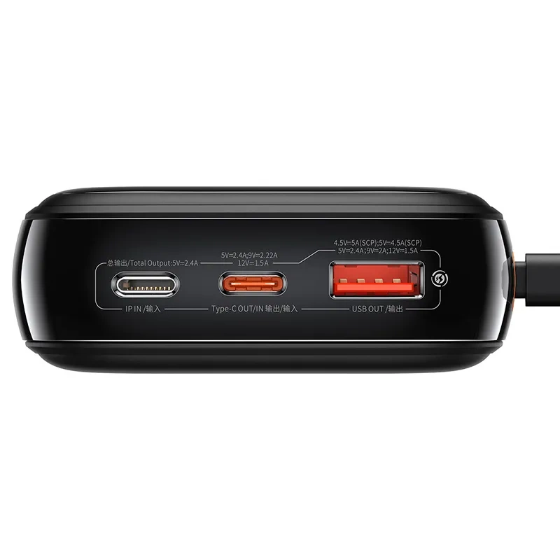 Powerbank Baseus Qpow PRO with Lightning cable, USB-C port and USB 20000mAh, 20W (Black)