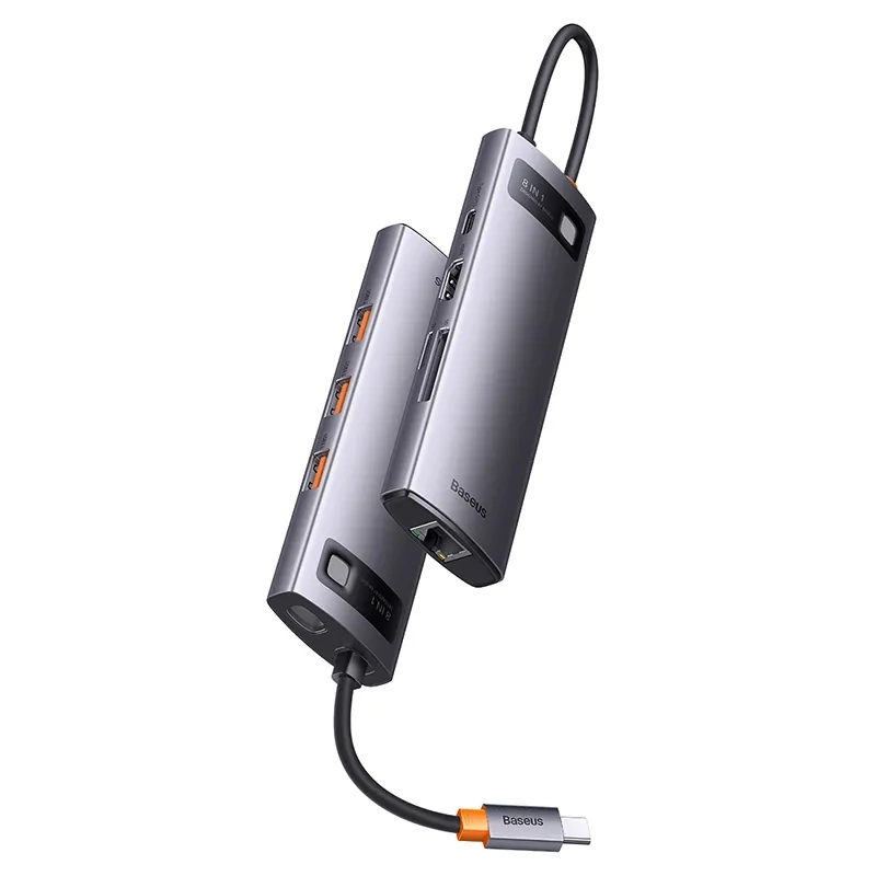 Hub 8in1 Baseus StarJoy Series, USB-C to 3x USB 3.1 + HDMI + USB-C PD + RJ45 + microSD/SD Hub 8in1 Baseus StarJoy Series, USB-C to 3x USB 3.1 + HDMI + USB-C PD + RJ45 + microSD/SD
