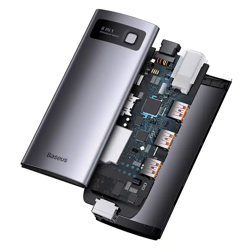 Hub 8in1 Baseus StarJoy Series, USB-C to 3x USB 3.1 + HDMI + USB-C PD + RJ45 + microSD/SD Hub 8in1 Baseus StarJoy Series, USB-C to 3x USB 3.1 + HDMI + USB-C PD + RJ45 + microSD/SD