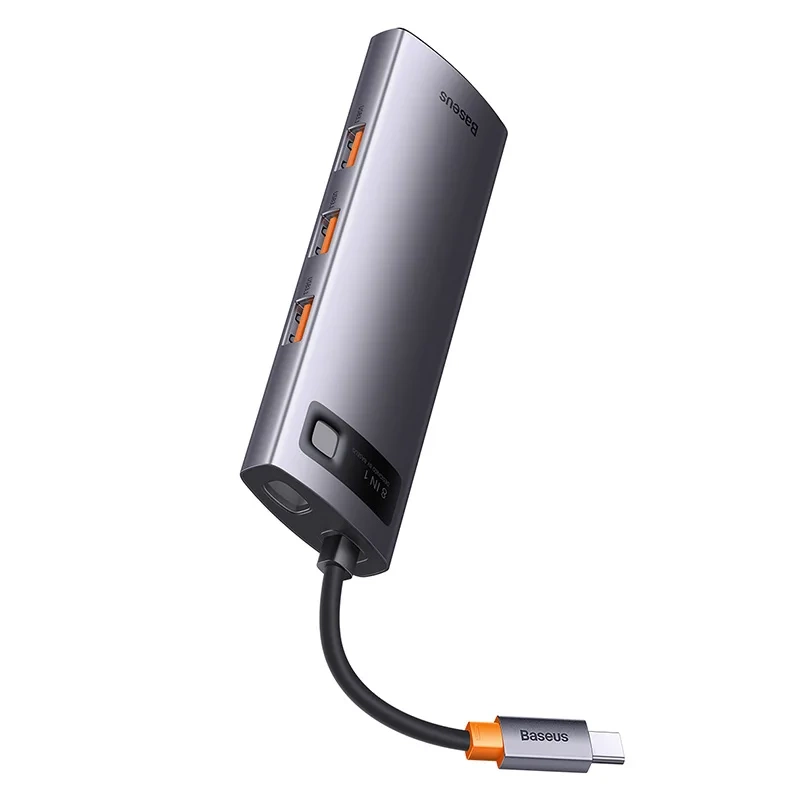 Hub 8in1 Baseus StarJoy Series, USB-C to 3x USB 3.1 + HDMI + USB-C PD + RJ45 + microSD/SD Hub 8in1 Baseus StarJoy Series, USB-C to 3x USB 3.1 + HDMI + USB-C PD + RJ45 + microSD/SD