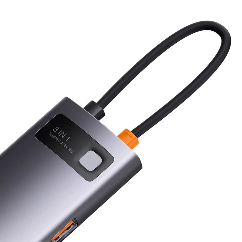 Hub 8in1 Baseus StarJoy Series, USB-C to 3x USB 3.1 + HDMI + USB-C PD + RJ45 + microSD/SD Hub 8in1 Baseus StarJoy Series, USB-C to 3x USB 3.1 + HDMI + USB-C PD + RJ45 + microSD/SD
